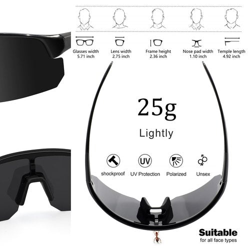 BangLong Polarized Baseball Sunglasses for Men Women UV Protection Cycling Glasses for Sports Running Bike Golf Fishing