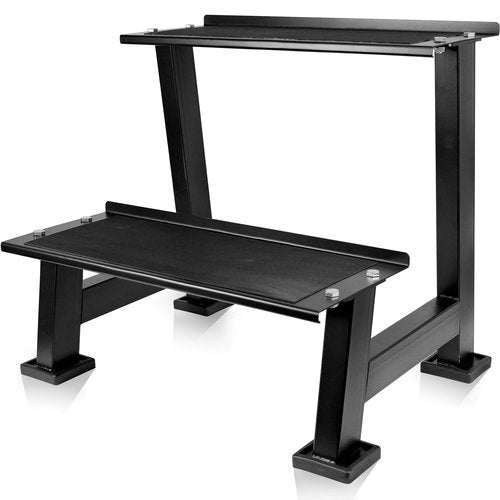 AUXHDK Kettlebell Storage Rack with Anti-Slip Pads, 2-Tier Weight Racks, Kettlebell Stand, Dumbbell and Kettlebell Rack for Home Gym Use