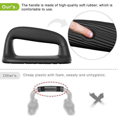 Kipika Push Up Bars, Pushup Stands, Anti-Slip Soft Plastic Push Up Handles, Bottom Anti-Slip Pad, Strength Training Equipment, Perfect for Floor Workout Exercise