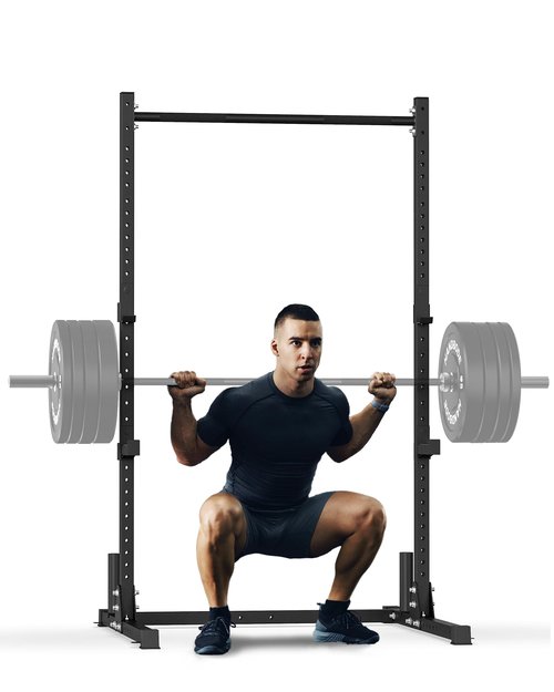 HANDBODE Power Cage with Pull Up Bar, Multi-Functional Squat Rack for Home Gym, Heavy Capacity Adjustable Power Rack Fit 6 FT, 7 FT Barbell, Weightlifting, Strength Training, Bench Press, Fitness
