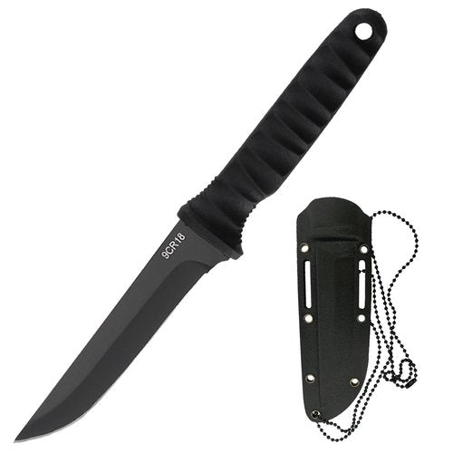 TIANYUE-FONG Fixed Blade Knife with Sheath, 8 Inch 9CR18 Steel Tactical Fixed Blade Knife with Non-slip Handle for Camping EDC Hiking Survival Hunting