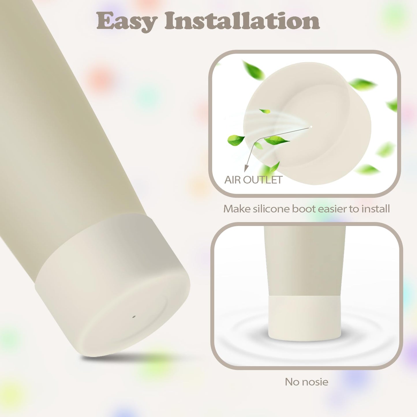Kaitiaki 2PCS Silicone Boots for Owala 30oz & 40oz FreeSip Sway Bottles & Tumblers – Non-Slip, Scratch-Resistant, Stability Enhancer for Owala Accessories (Ivory White)