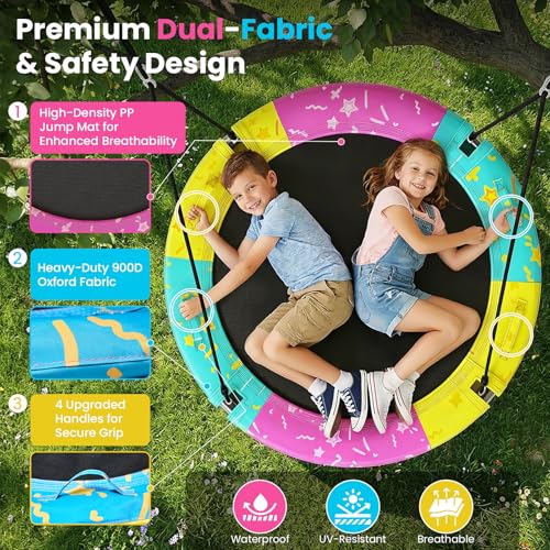 48 Inch Saucer Swing for Kids & Adults - Tree Swing with 900 lb Capacity