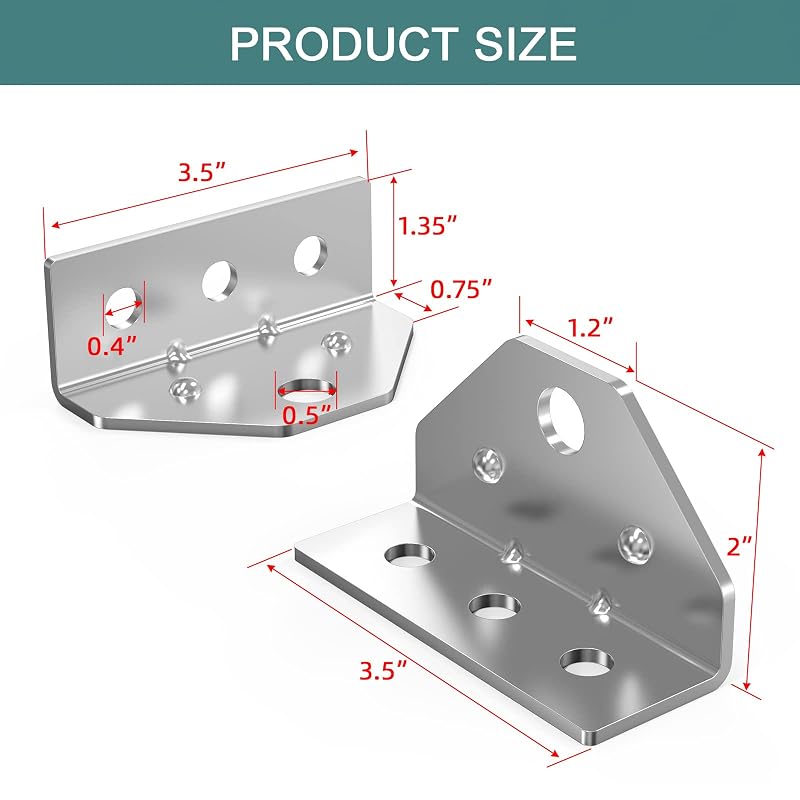 8 PCS Boat Trailer Top Angle Swivel Bracket Set - 3mm Thick, Galvanized