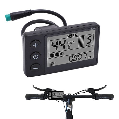 VGEBY Electric S866 LCD Display Meter 24V-48V Control Panel with Plug Brushless Motor Speed Controller Kit LCD Display