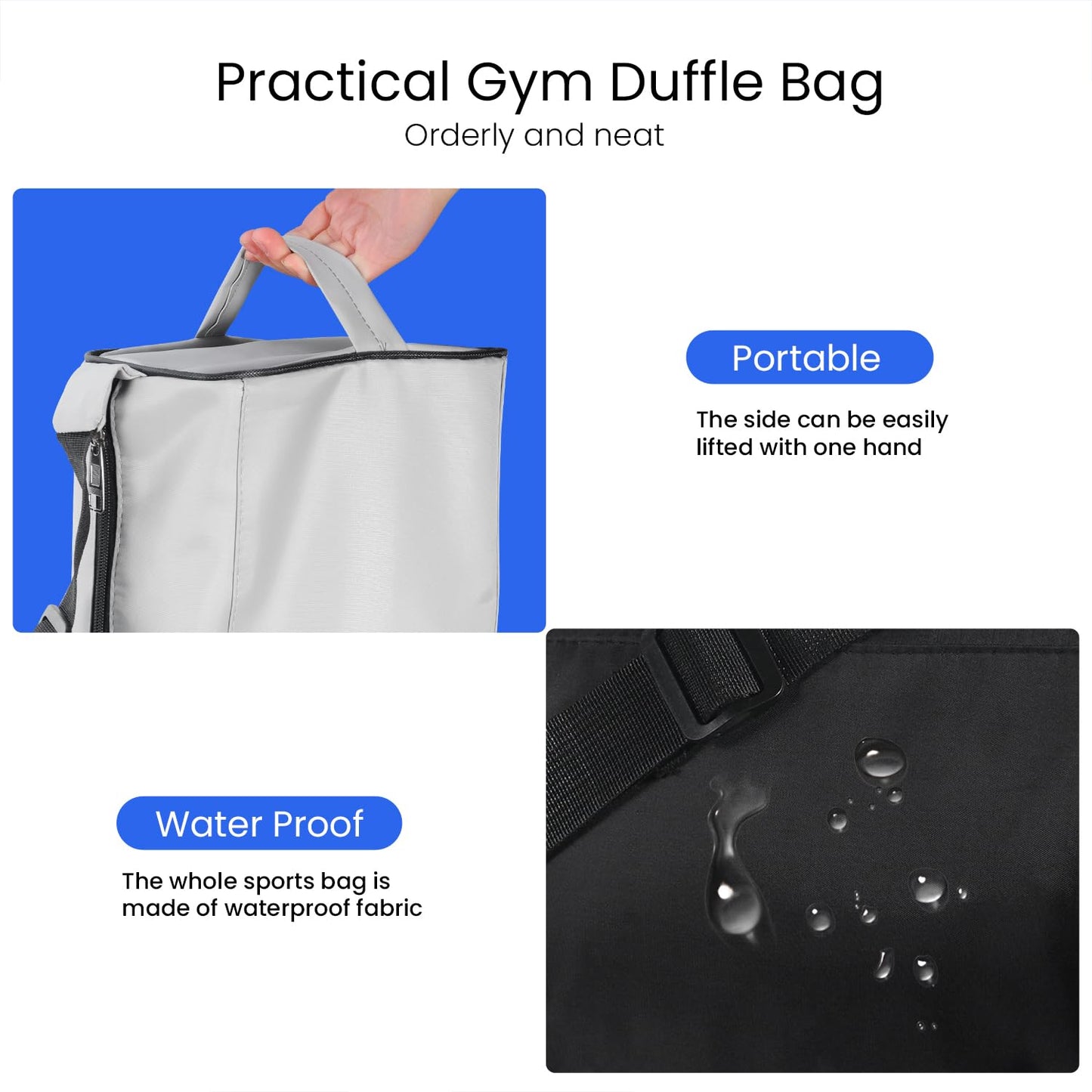 C&F BOGMOST Small Gym Bag for Women & Men,Small Lightweight Duffel Bag Carry On Bags Mini Duffel Travel Bag Waterproof Sports Bags for Workout/Sport/Travel, Deep Purple