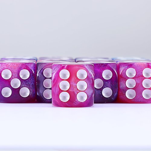 YBEATY 20 PCS Acrylic Dice16mm Set 2 Colors 6 Sided Dice Set Colorful Pink Blue Two-Color Acrylic Game Dice for Role Play Table Games Classroom Teaching Math Learning Standard Parties