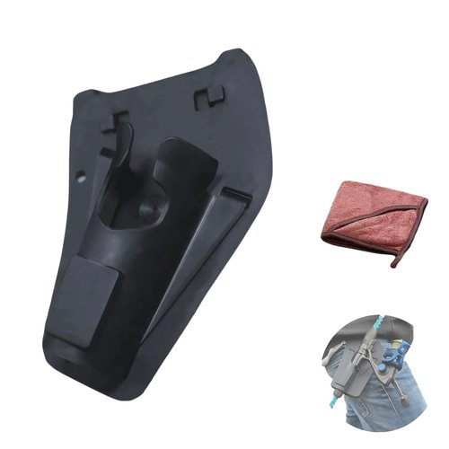 Fishing Rod Hip Holster - Quick-Release Belt Holder & Saltwater-Proof Nylon for Fly, Bank, Beach Fishing - 0.5s Access, Secure 3-Point Lock (Black)