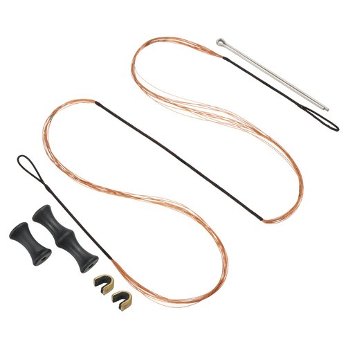 PATIKIL 53 Inch Bow String Replacement, Archery Bowstrings Accessories 12 Strands Bowstring with Finger Guard & 2 Brass Nock Points for Traditional Recurve Longbow, Black-Orange