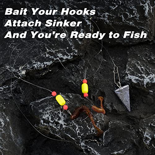 Fishing Rig Floats Beads Snell Hooks Saltwater Pompano Surf Tackle - Mixed Color, 40"