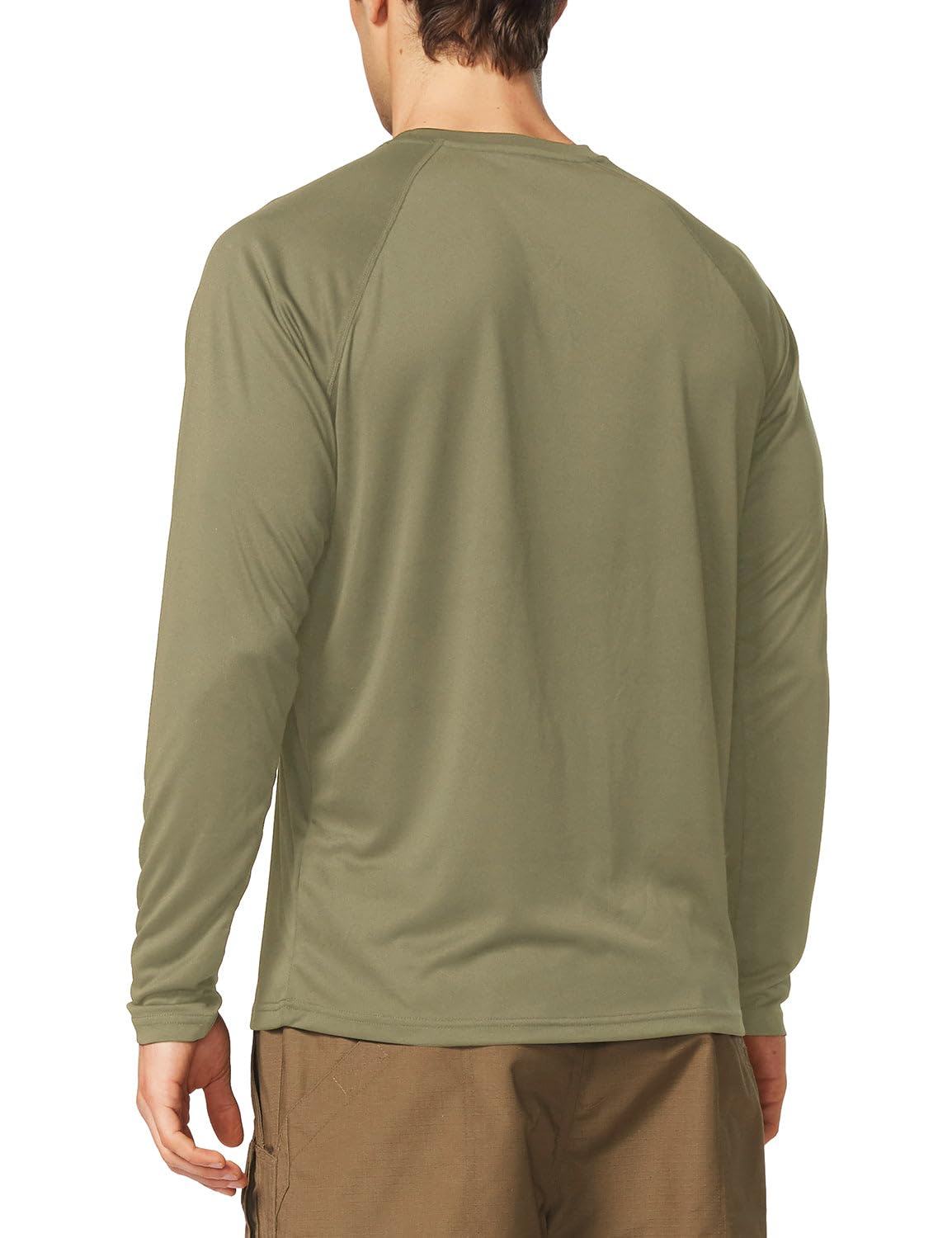 baleaf Mens UPF 50+ Sun Protection Shirts Long Sleeve Rash Guard, Quick Dry 4-Way Stretch for Fishing Swimming Surfing 01-Slate Green L