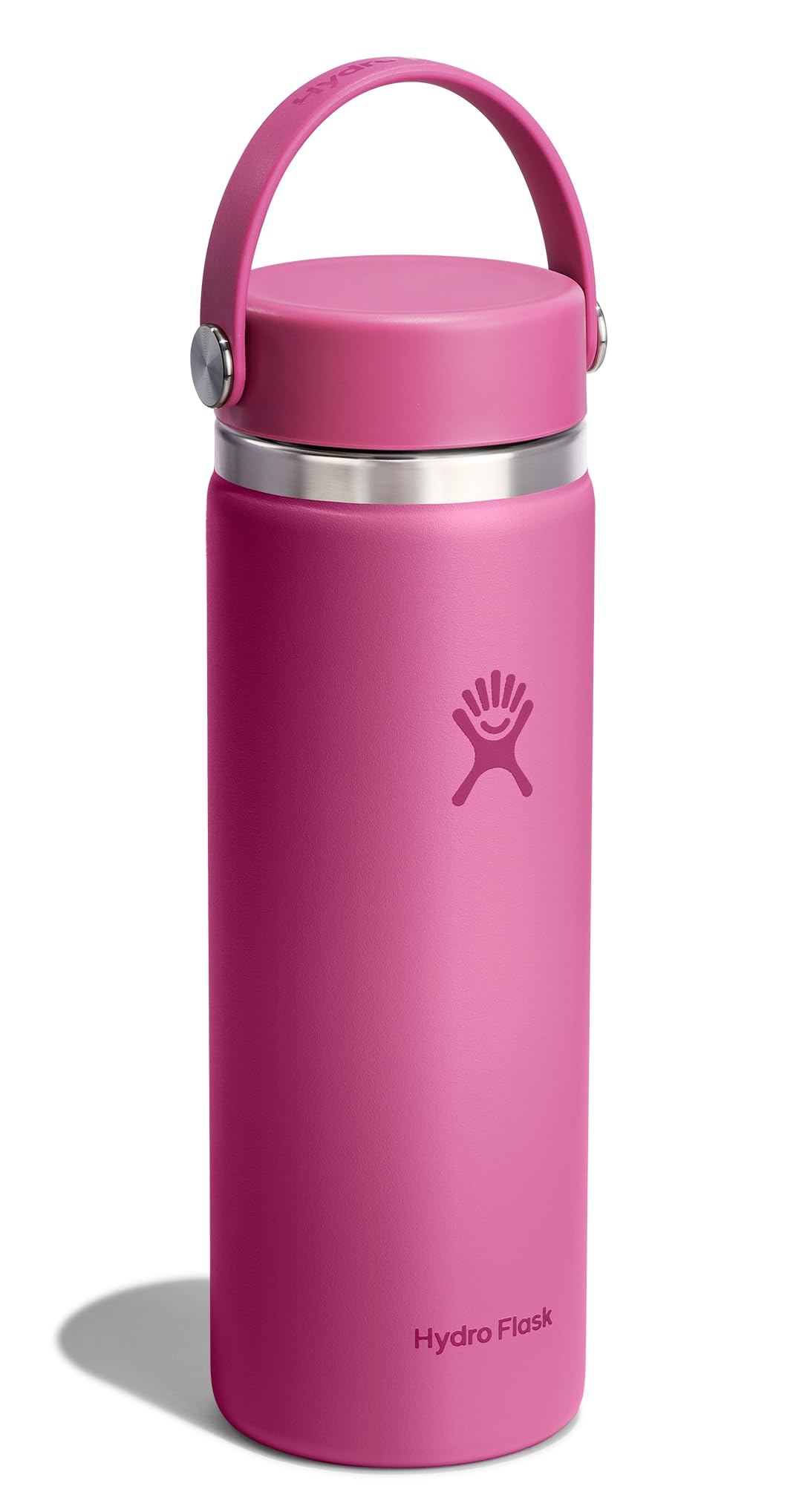 Hydro Flask Water Bottle - Insulated Stainless Steel - Wide Mouth Flex Lid, Non Spill, Leakproof and Refillable in 20 Oz Reef Pink