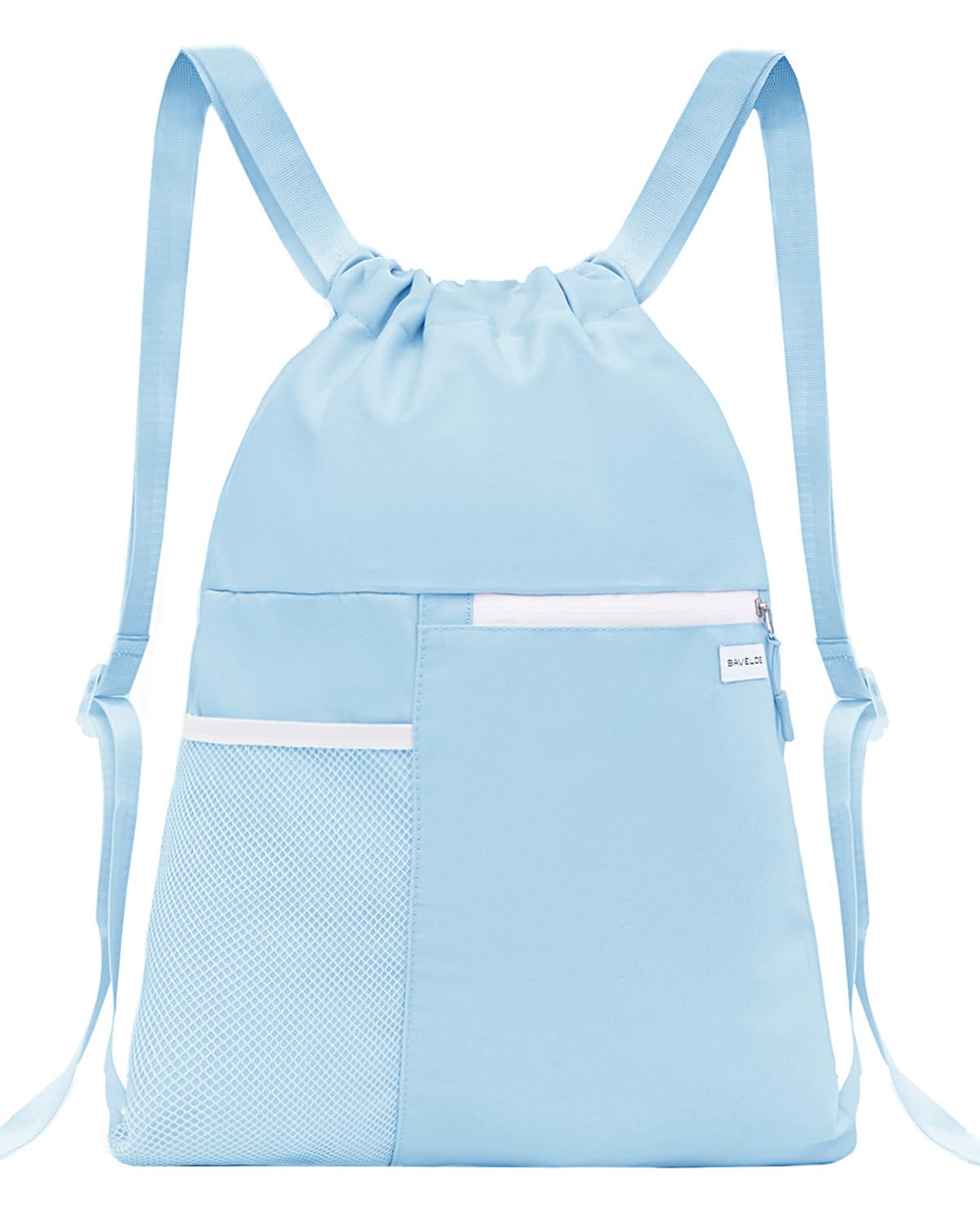 BAVELOE Drawstring Backpack with Mesh Pocket, Sports Gym Sackpack for Women