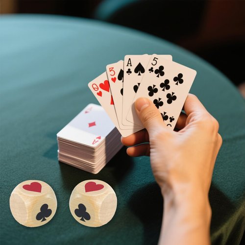 Bihoyre Trump Marker Dice, Euchre Dice, Euchre Cube 1.57'' Wooden, Trump Indicator for Euchre, Bridge, Poker, Great Gift for Entertainment, 2PCS