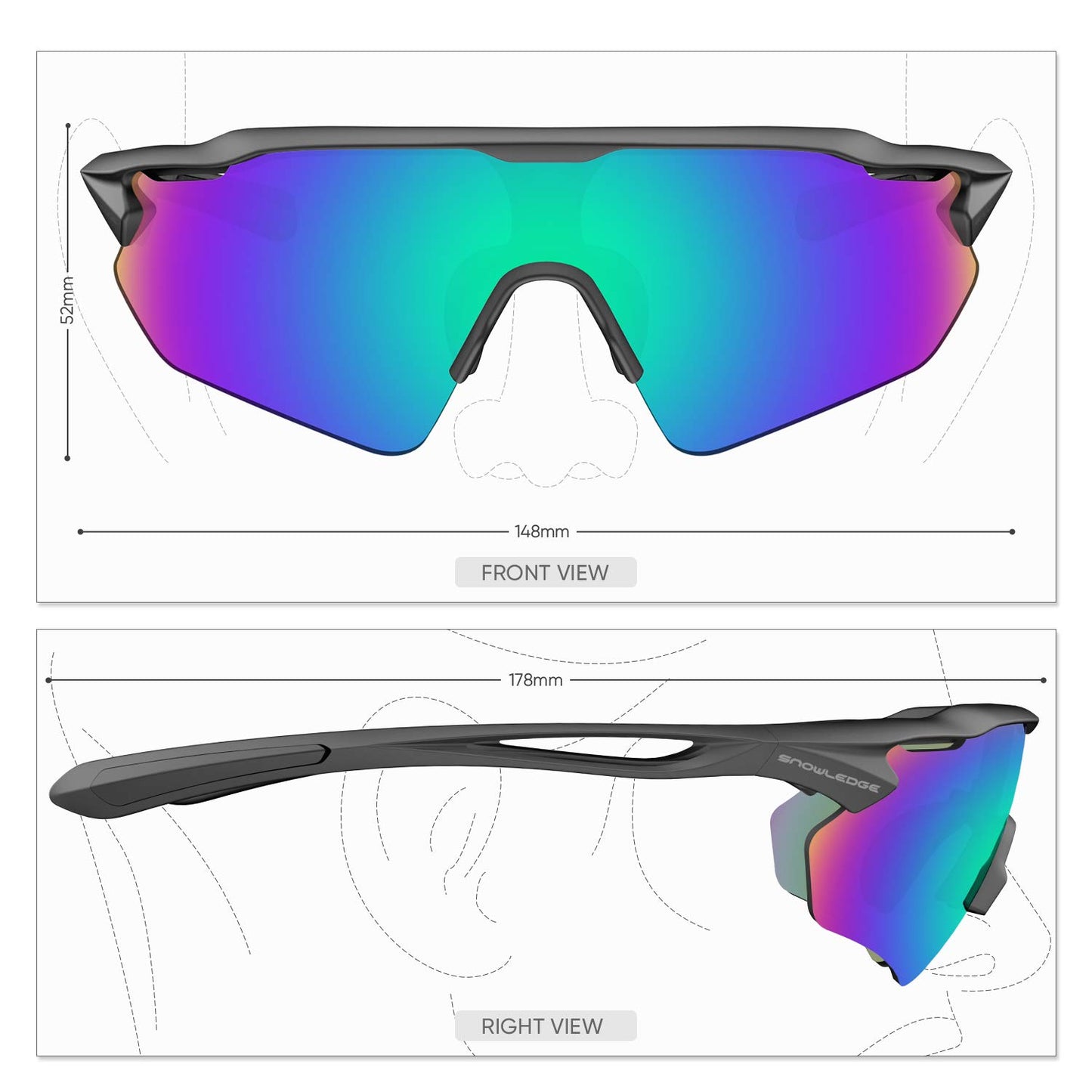 Sports Sunglasses Bike Cycling Sunglasses for Men Women with 5 Interchangeable Lens,Polarized Sunglasses with Anti-Uv400 for Driving Fishing Golf