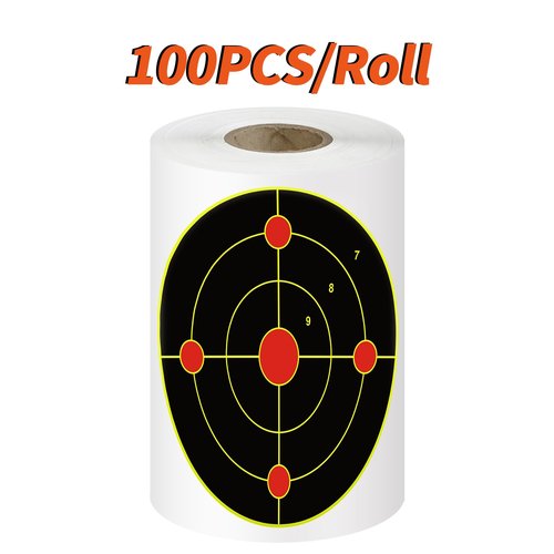 NYEONHRT 6" Shooting Targets Splatter Target Stickers, 100 Pcs Self Adhesive Paper Targets for Shooting Range with Fluorescent Yellow Impact Feedback for Gun and Archery Shooting Range (Yellow)