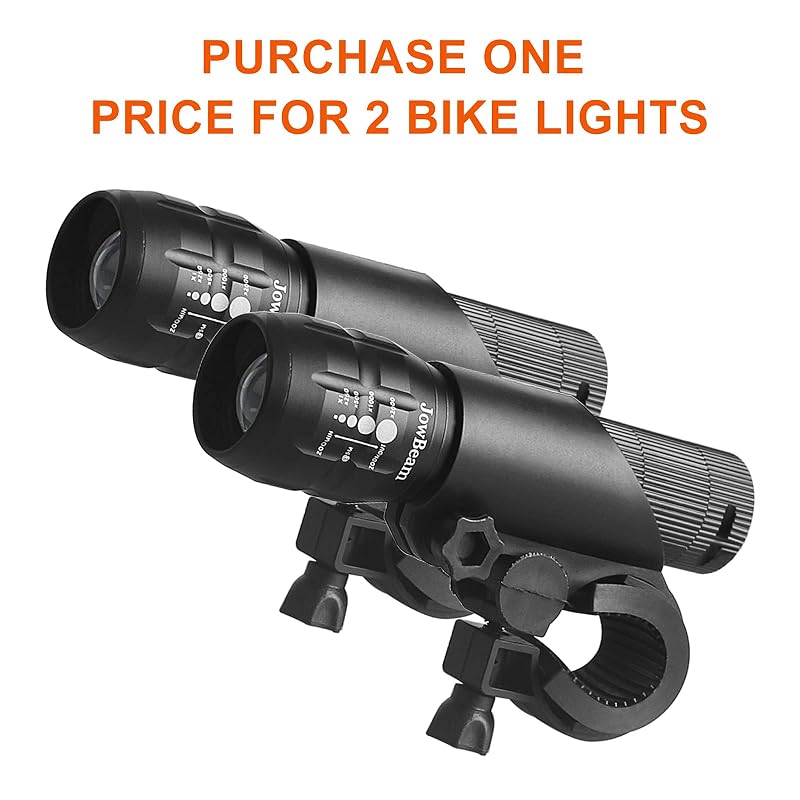 2 Packs Bike Light Set with Front & Rear LED Lights – JB866 Black