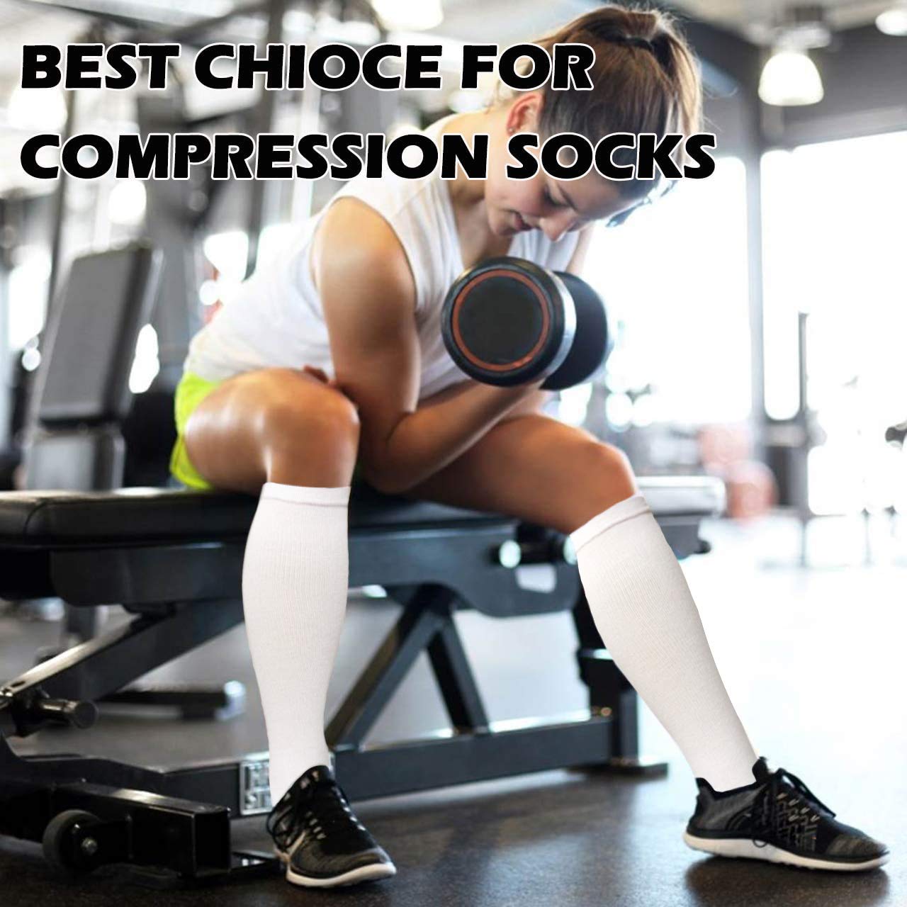 Sooverki Graduated Copper Compression Socks for Men & Women Circulation 8 Pairs 15-20mmHg - Best for Running Athletic Cycling