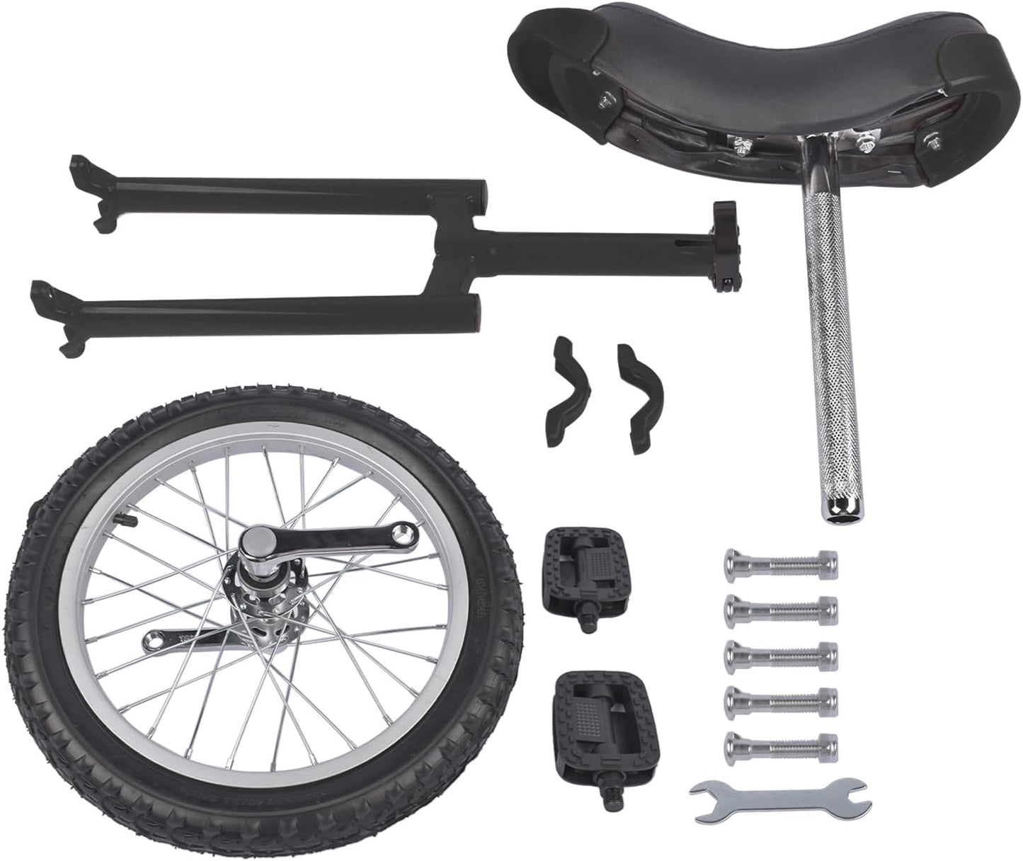 16 Inch Wheel Unicycle Balance Fitness Exercise Adult Kids Outdoor Sports Training Cycling Unicycle with Steel Rim,Mountain Tire Cycling Sports Exercise with Adjustable Seat(Silver)