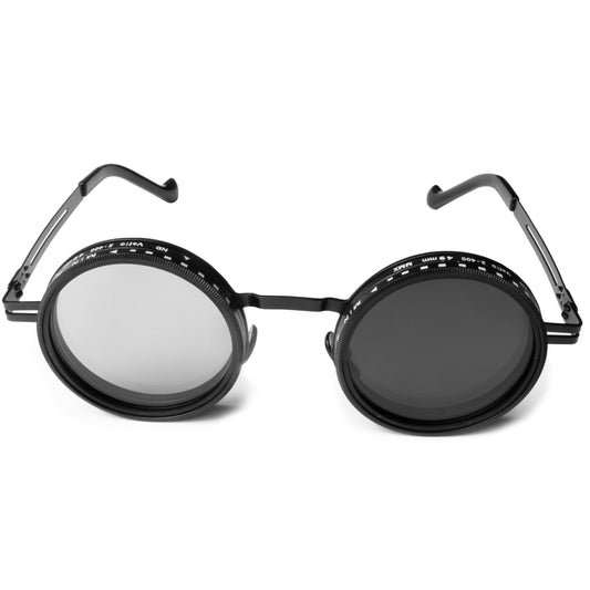 Adjustable Tint Sunglasses, 1-9 Gears Steampunk Retro Metal Round Polarized Glasses with ND Filter Lenses