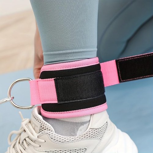 Ankle Straps Ankle Resistance Bands Wrist Cuffs Padded Straps Adjustable Fitness Glute Kickback D-Ring Black
