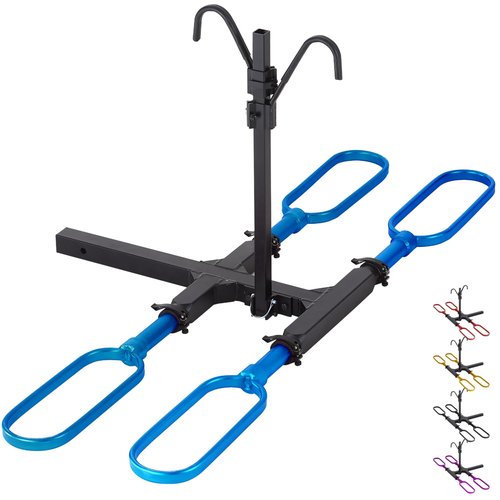 Trailer Hitch Bike Rack for Car 2 Bikes, E Bike Carrier Hitch Mount 2 Bike, Fat-Tire Ebike Rack for Tow Hitch, Fits 2" Receiver for SUV Truck Rv Van (2 Bike - 200 Lbs Cap - Blue)