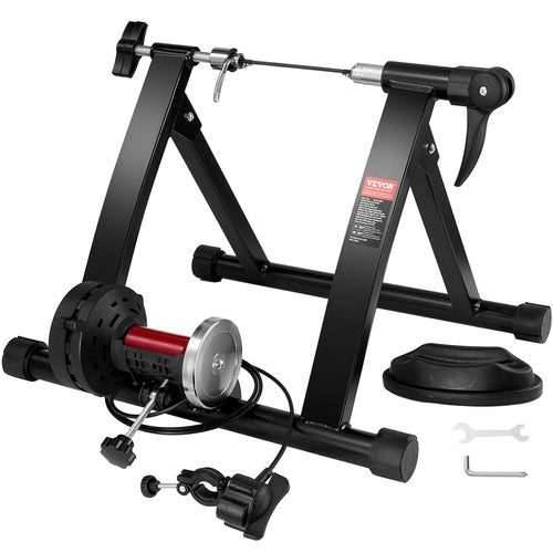 VEVOR Bike Trainer Stand, 26-29 in Wheel, 6-Level Adjustable Bike Trainer with Carbon Steel & Fluid Elastic Roller, Professional Bicycle Trainer with Resistance Adjuster, Fit for Indoor & Outdoor