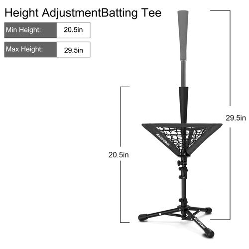 BaseGoal Baseball Tee for Kids,Batting Tee,Softball Tee,Youth Hitting Tee,Teeball Tee,Travel Tee, with Removable Baseball Caddy,Easy Adjustable Height and Carry Bag