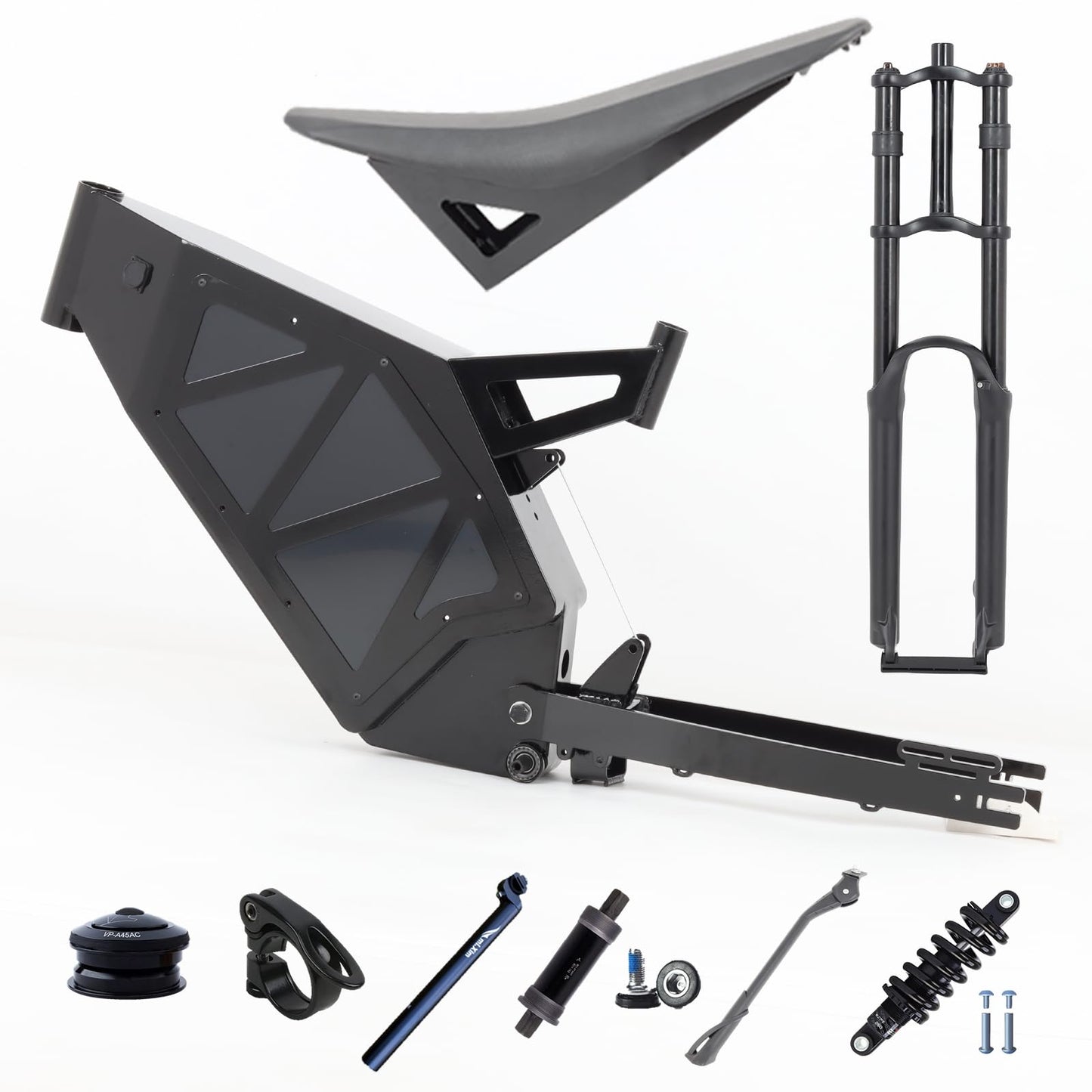KEYU F7 Step Through Carbon Mountain Fat electrick Bicycle Dirt Full Suspension Strong Enduro Stealth Bomber Electric Bicycle Bike Ebike Frame