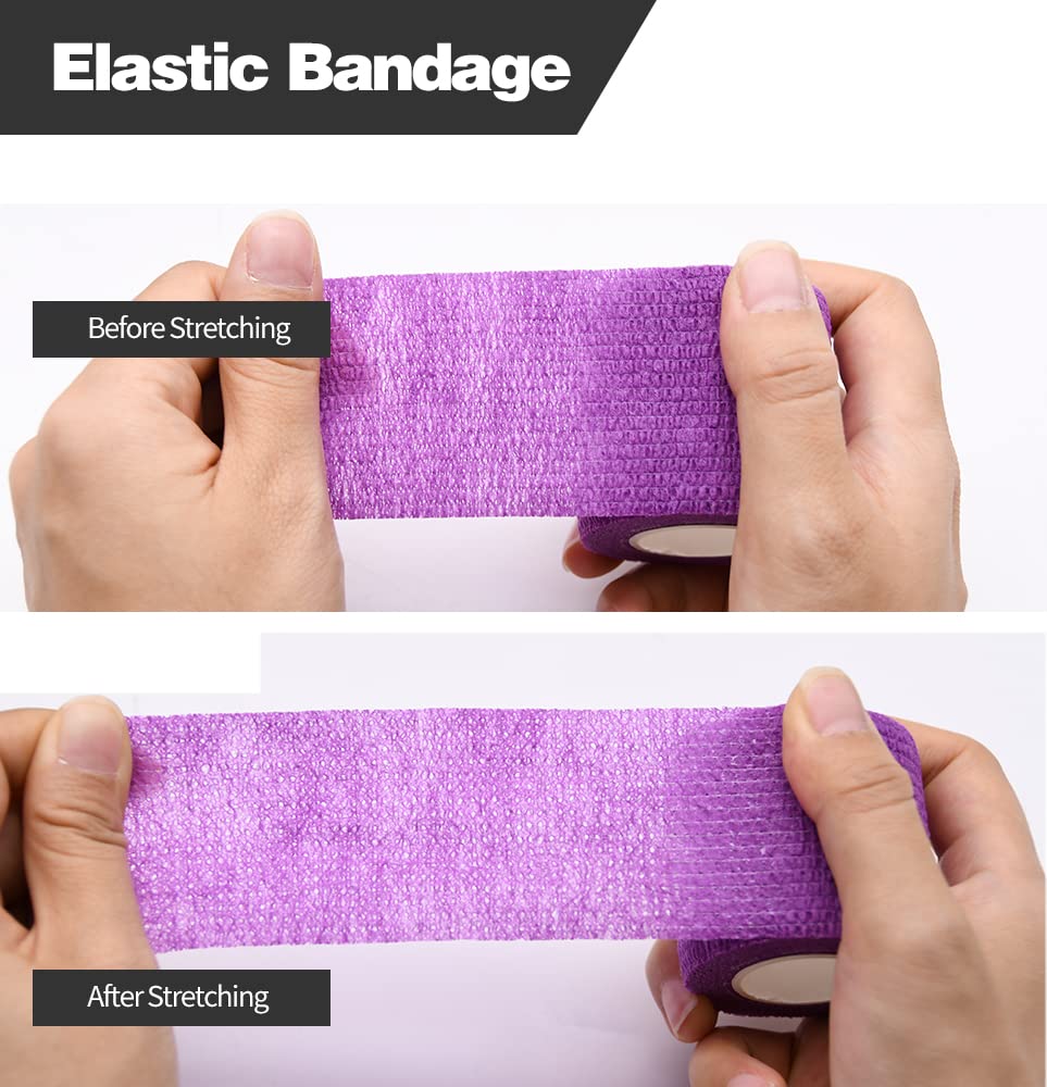 12pcs Self Adhesive Bandage Wraps, 2in 5 Yards, Multicolor