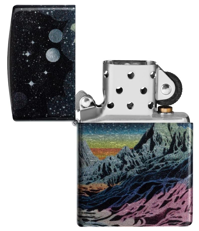 Chrome Space in Color Zippo Lighter - Space Lighters Variation