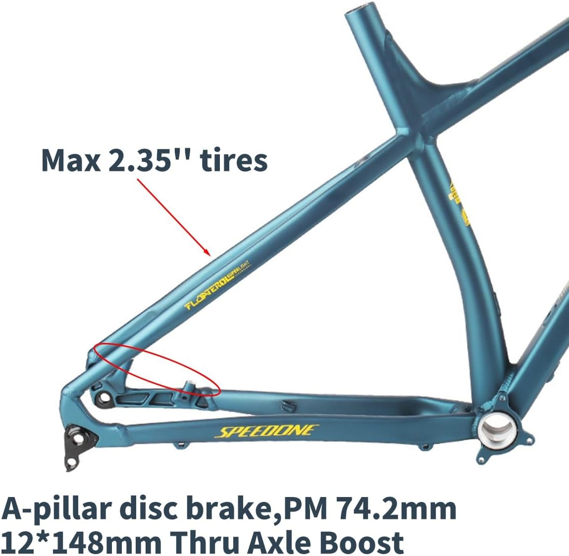 29ER Aluminum Alloy Mountain Bike Frame M/L Thru Axle 12x148mm Boost Frame Disc Brake XC Hardtail Frame,Max 2.35" Tire(Gray,29" L)