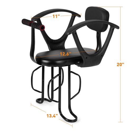 Ercabikker Rear Child Bike Seat,Rear Mounted Child Bike Seats,Back Mount Child Seat with Back Rest Armrest Foot Pedals,Width Adjustable Bicycle Rear Seat,Fits All Bicycle Rear Frames,Black