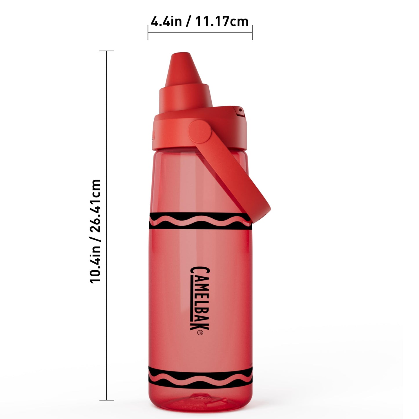 CamelBak Crayola Chug Water Bottle for Everyday Hydration, Tritan Renew Design with Chug Lid, 25oz, Cherry Red