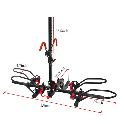 Hitch Bike Rack, 2-Bike Hitch Mount Bike Rack for Standard, Fat Tire and Electric Bicycles, Fits Cars, Trucks, SUVs, and Minivans, Folding Design, 220 lbs Capacity (Bent)