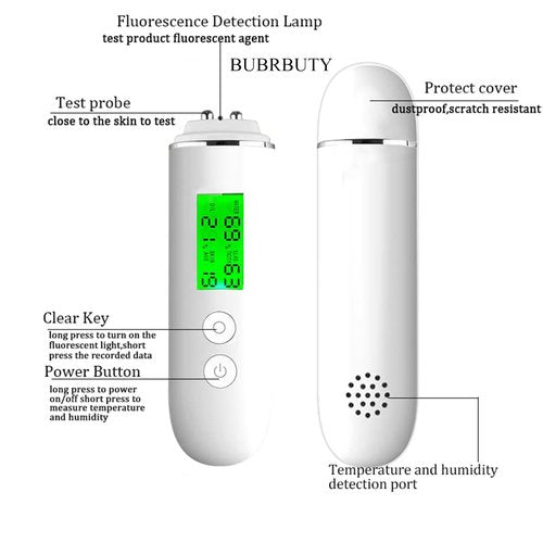BUBRBUTY Skin Hydration Tester,Hydration Monitor,Skin Analyzer Machine Professional,Skin Tester For Accurate Monitoring Of Skin's Oil And Moisture Levels,Digital Skin Detector