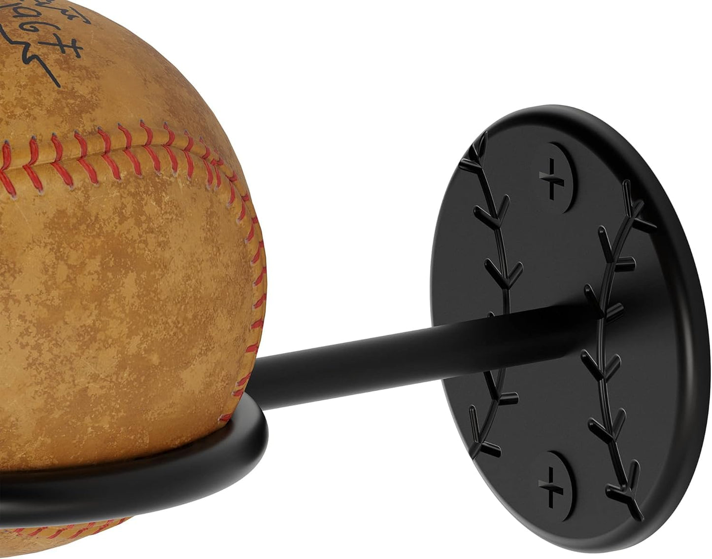 Wallniture Sporta Baseball Bat and Ball Holder Wall Mounted Organization and Storage Rack Set of 3 Metal Black
