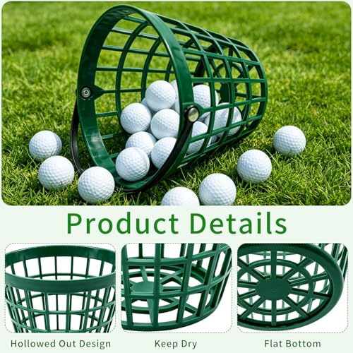 3 Pack Golf Ball Baskets - Portable Plastic Ball Containers for Golf Practice
