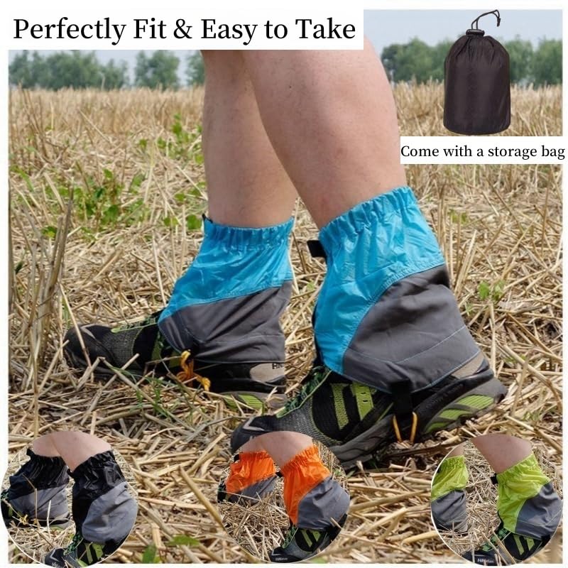 Jwelesy Gators for Hiking Boots and Shoes Waterproof Adjustable Lightweight Leg Gaiters for Men Women Gaiters for Snowshoeing