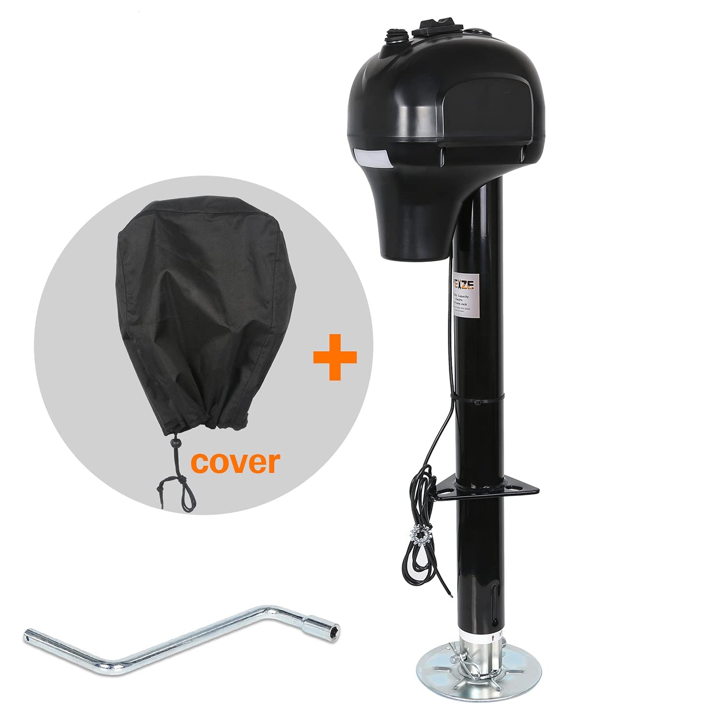 Weize Power Tongue Jack, 3500 Lb. Heavy Duty Electric Trailer Jack with Drop Leg, 23-5/8" Lift, 12V DC