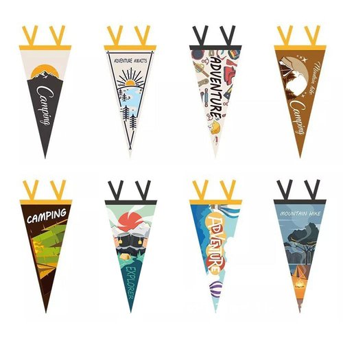 8 Pcs Camp Triangle Flag Felt Tent Decorations Banners for Holidays Outdoor Camping
