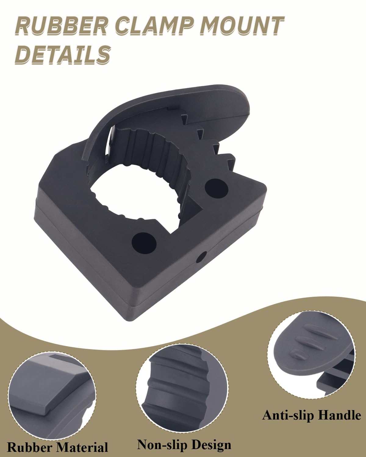 Shovel Holder, Quick-Release Rubber Clamps for Mounting Tools & Equipment 1-1/4''-1-3/5'' Diameter for ATV UTV Off-Road 4X4 Parts -2 Pack