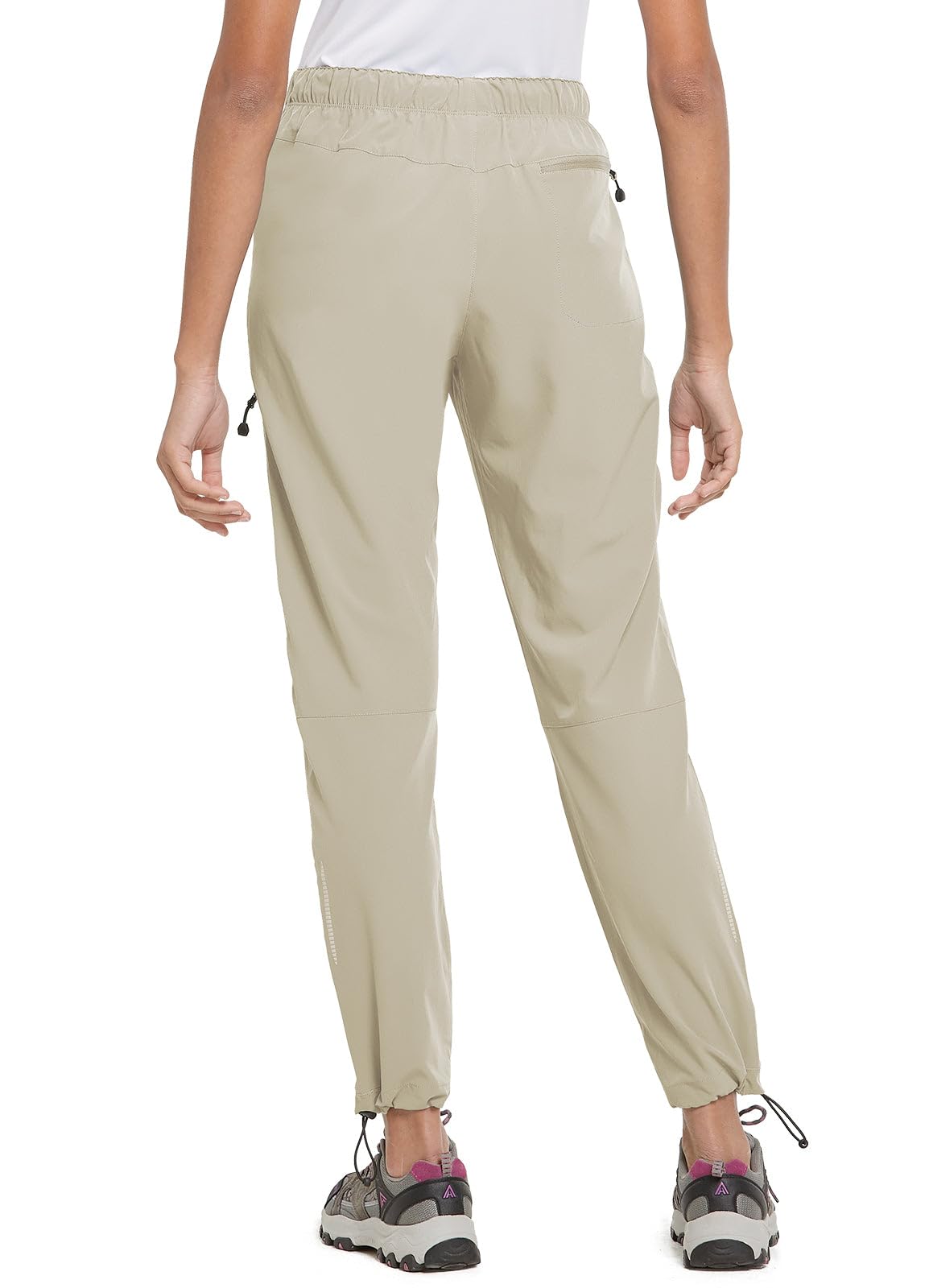 baleaf Women's Hiking Pants Quick Dry Lightweight Water Resistant Stretch Cargo Pants with Zipper Pockets Travel Camping 29''-Suntan 2XL