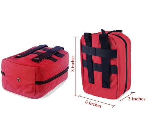 EMT Pouch MOLLE Ifak Pouch Tactical MOLLE Medical First Aid Kit Utility Pouch Carlebben (with Medical Supplies Red)