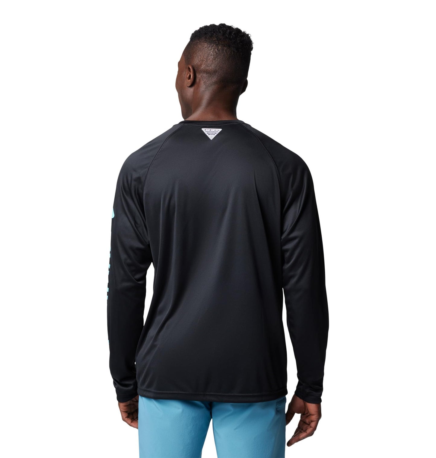 Columbia Men's PFG Terminal Tackle Long Sleeve Fishing Shirt, Black/Gulf Stream Logo, 5X Tall