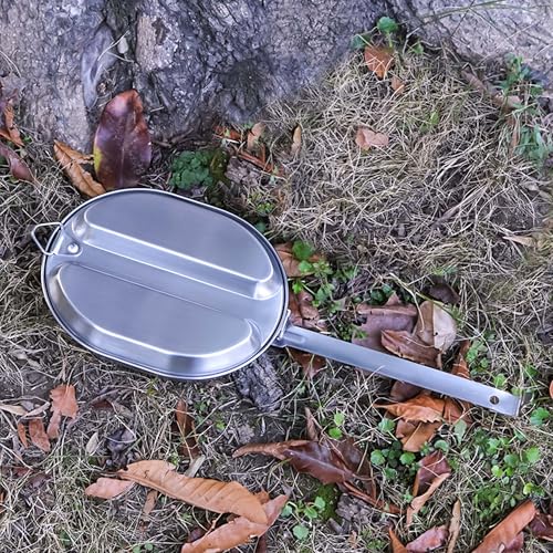 Goetland Stainless Steel US Military Mess Kit Plate Set with No Utensils for Camping Hiking Picnic