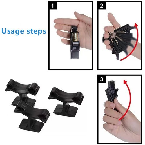 Suwzuqn 4Pack Whistle Finger Grip Referee Whistles Fingers Holder Accessory Reusable Referee Whistle for Training and Outdoor Camping