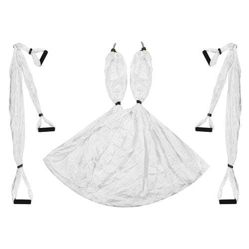 Wuyangcun Aerial Yoga Hammock 250x150cm/98.43x59in Parachute Fabric Swing for Inversion Fitness (White)