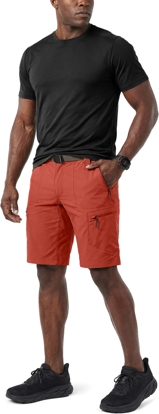 CQR Men's Quick Dry Stretch Hiking Cargo Shorts, Lightweight Water Resistant Tactical Casual, Golf & Outdoor with Pockets