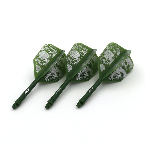 CUESOUL Integrated Dart Shaft and Flights Green with Pattern Design